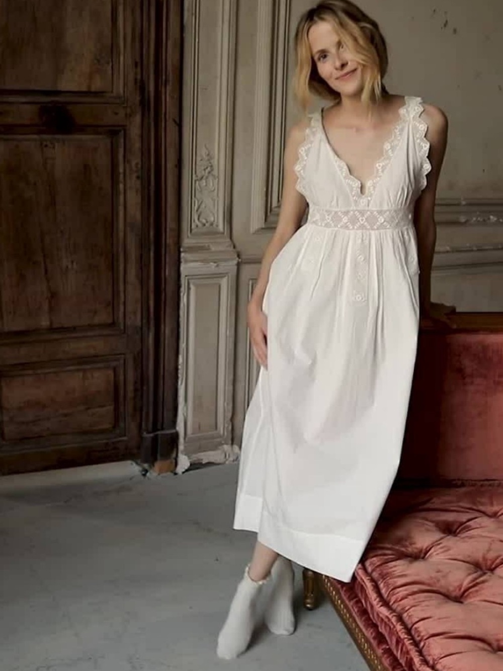 DOEN Slate Nightgown in Powder